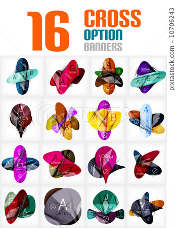 Set of cross abstract geometric shape infographics Set of cross abstract geometric shape infographics 10706243