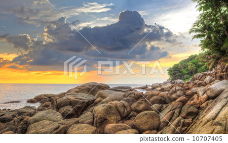 Sunset at Karon beach 10707405