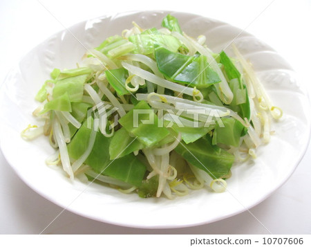 煮白菜和豆芽 10707606
