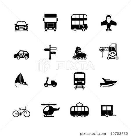 Transportation pictograms collection 10708780