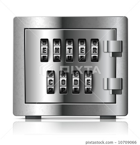 Realistic steel safe icon security concept 10709066