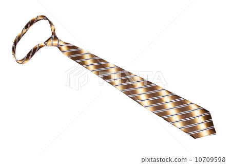 striped brown tie with a knot 10709598
