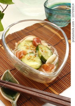 Vinegared thing Cold soda dinner summer Japanese food White background 10709814