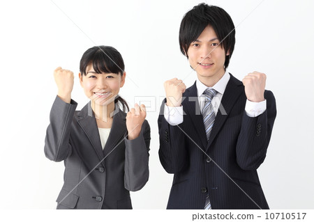 Business woman · businessman who plays guts pose Business woman · businessman who plays guts pose 10710517