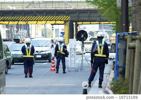 Police officer at the checkpoint 10713109