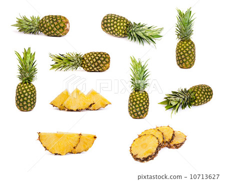set of pineapples isolated on white 10713627