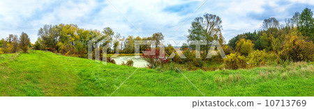 Forest lake in fall. Panorama Forest lake in fall. Panorama 10713769