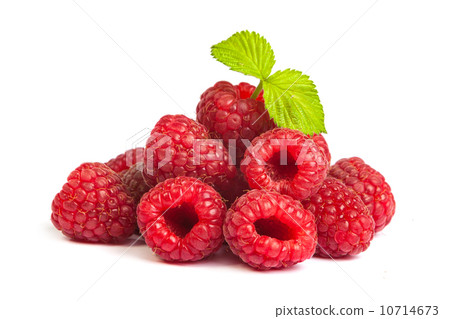 Bunch of a red raspberry on a white background. Close up macro s Bunch of a red raspberry on a white background. Close up macro s 10714673