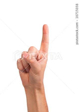 Man index finger on a white background 10715038
