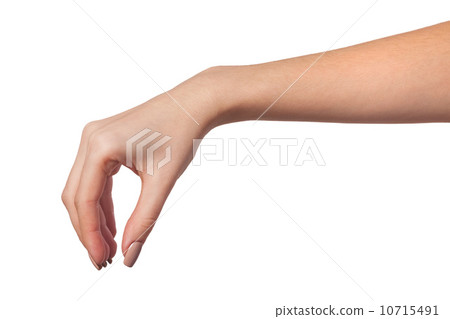 Female hand reaching for something on white 10715491
