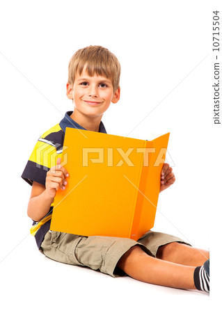 School boy is holding a book 10715504