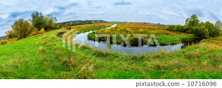 Landscape with forest lake in autumn. Panorama Landscape with forest lake in autumn. Panorama 10716096