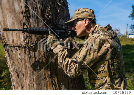 Soldier with a rifle 10716159