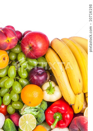 Group of fresh vegetables isolated on white 10716198