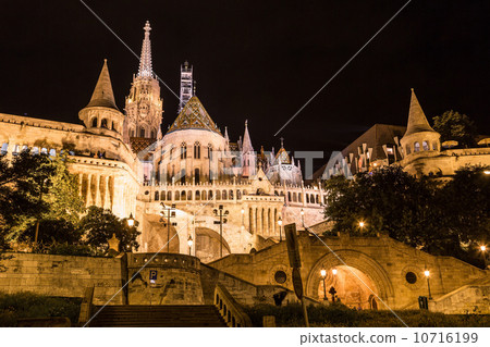Fisherman's bastion night view, Budapest, Hungary Fisherman's bastion night view, Budapest, Hungary 10716199