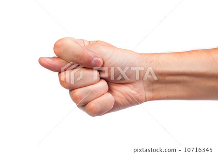 Hand is showing a fig sign isolated on white 10716345