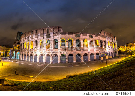 Colosseum at night in Rome, Italy Colosseum at night in Rome, Italy 10716681