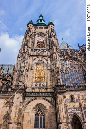 The west facade of St. Vitus Cathedral in Prague (Czech Republic 10716956