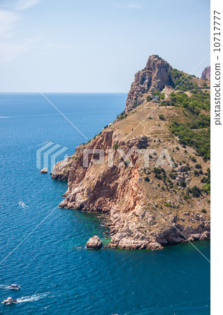 Summer view seacoast. Sudak beach. Black Sea, Ukraine 10717777