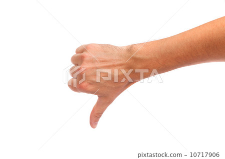 Thumb down male hand sign isolated on white Thumb down male hand sign isolated on white 10717906
