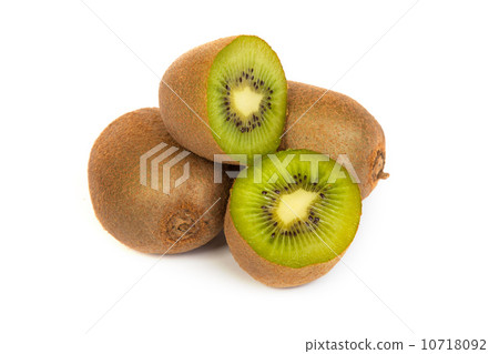 Kiwi cut in half isolated on white 10718092