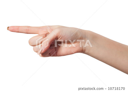 Female index finger isoalted on a white background 10718170