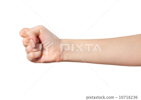 Female hand with a clenched fist isolated 10718236