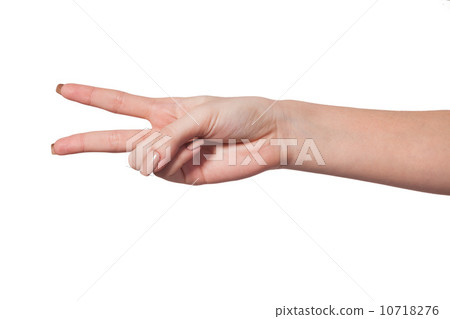 Hand gesture number four closeup isolated on white Hand gesture number four closeup isolated on white 10718276