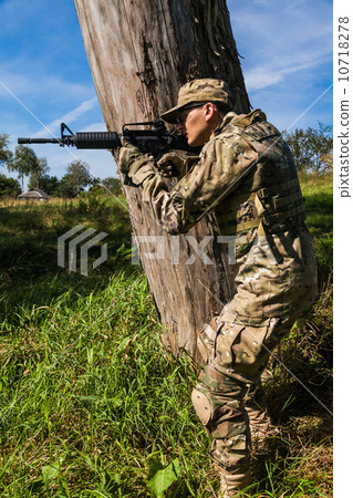 Soldier with a rifle 10718278