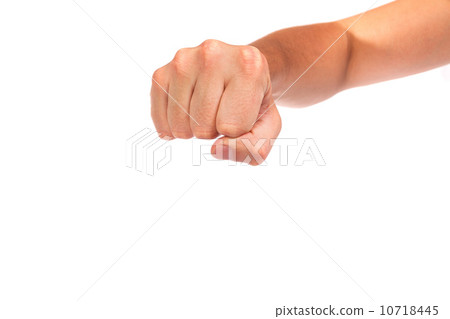 Males hand with a clenched fist isolated Males hand with a clenched fist isolated 10718445