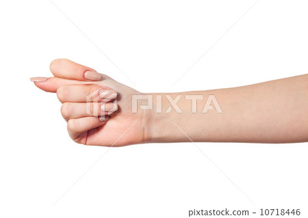 Hand is showing a fig sign isolated on white Hand is showing a fig sign isolated on white 10718446