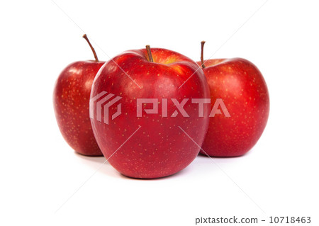 Three shiny red apples isolated on white Three shiny red apples isolated on white 10718463