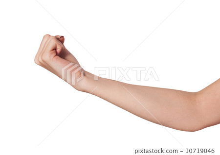 Female hand with a clenched fist isolated 10719046