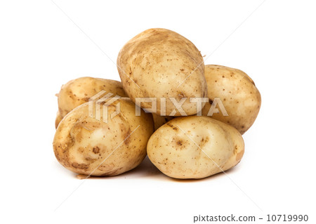 Group of potatoes isolated on white 10719990