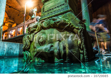 Medusa haed in The Basilica Cistern, Istanbul, Turkey. Medusa haed in The Basilica Cistern, Istanbul, Turkey. 10720085