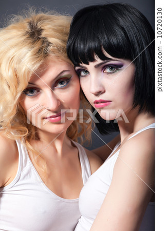 Two young attractive lesbians are hugging 10720130