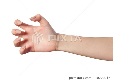 Female hand reaching for something on white Female hand reaching for something on white 10720216