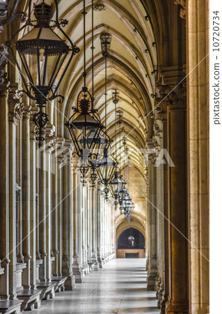 Close up Tall gothic building of Vienna city hall, Austria Close up Tall gothic building of Vienna city hall, Austria 10720734