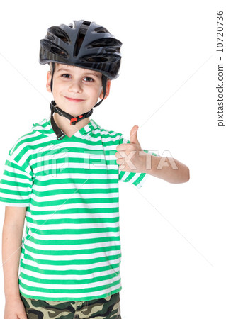 Boy bicyclist with helmet Boy bicyclist with helmet 10720736