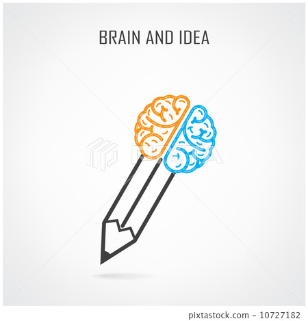 Creative right and left brain and pencil symbol Creative right and left brain and pencil symbol 10727182