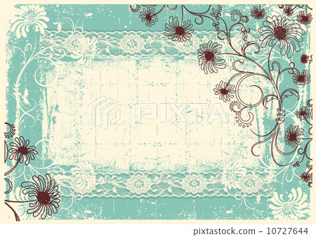 Vintage floral background with grunge decor frame for text Vintage floral background with grunge decor frame for text 10727644