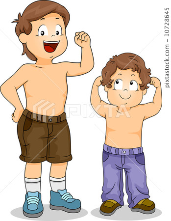 Strong Little Boy Siblings with Arms Flexed Strong Little Boy Siblings with Arms Flexed 10728645