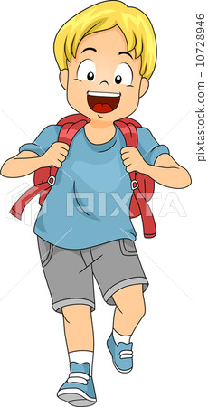 Kid Boy Student with Backpack 10728946
