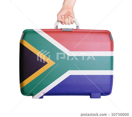 Used plastic suitcase with stains and scratches 10730000