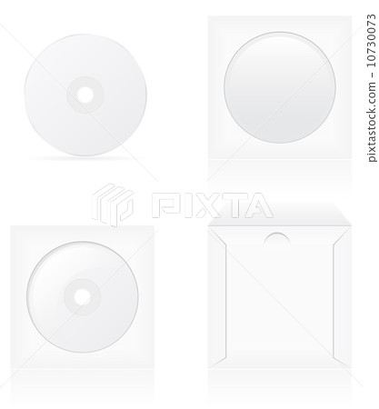set of white blank cd disk and cover vector illustration 10730073