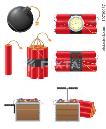 set icons detonating fuse and dynamite vector illustration set icons detonating fuse and dynamite vector illustration 10730087