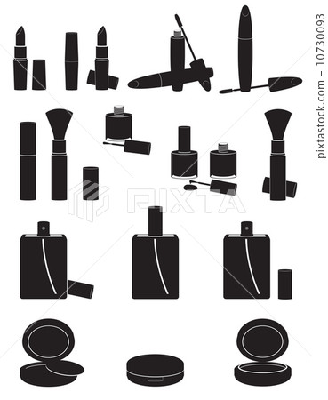 set icons cosmetics black silhouette vector illustration set icons cosmetics black silhouette vector illustration 10730093