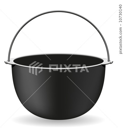 pot for cooking over a fire vector illustration 10730140
