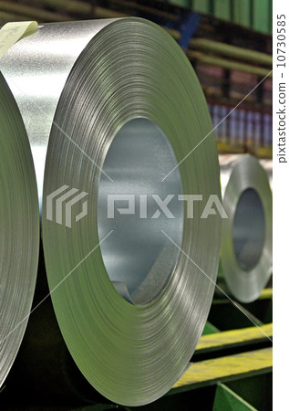 Huge rolls of tinplate galvanized in the factory 10730585
