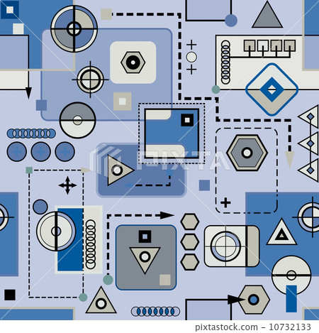 Mechanical seamless pattern 2.2 Winter version 10732133